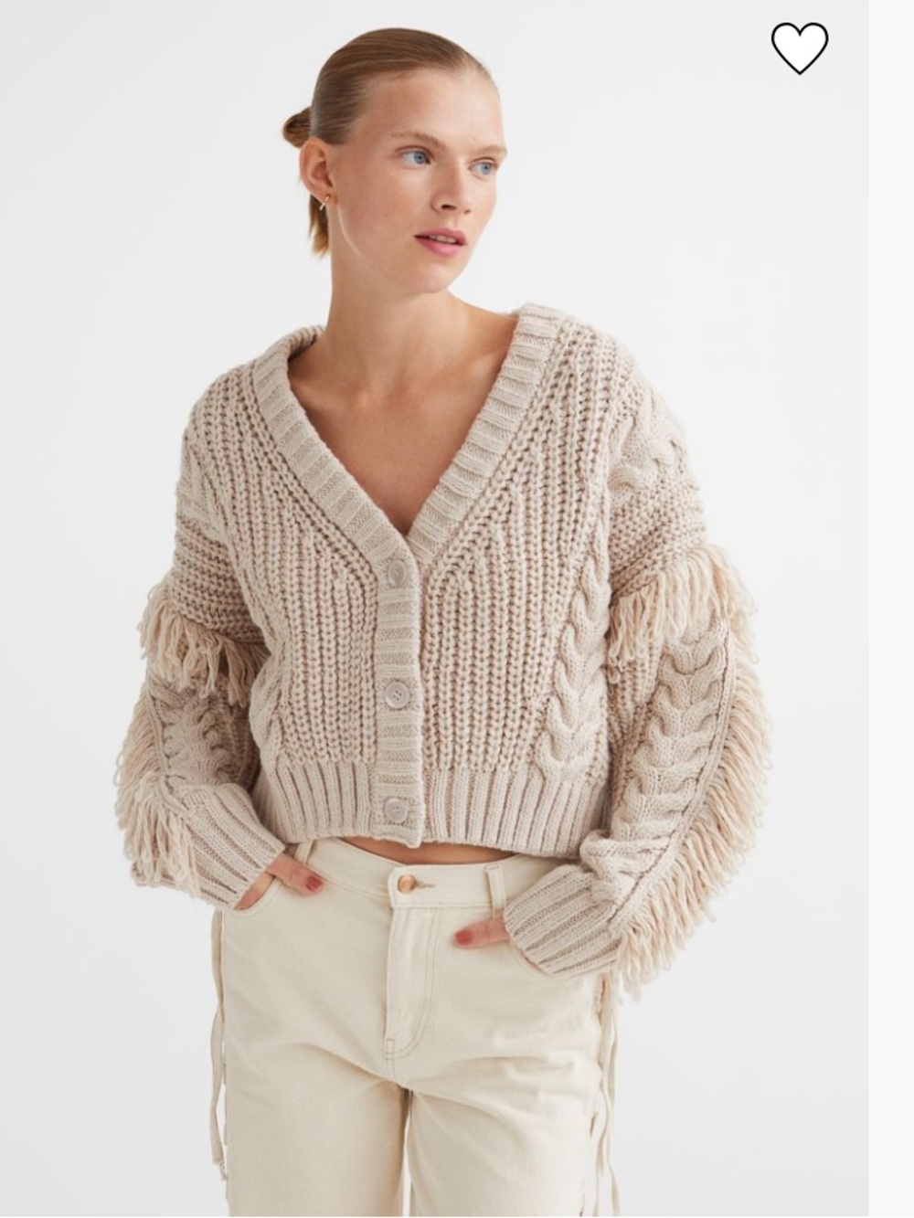 NWOT Fringe trim oversized Cardigan sweater